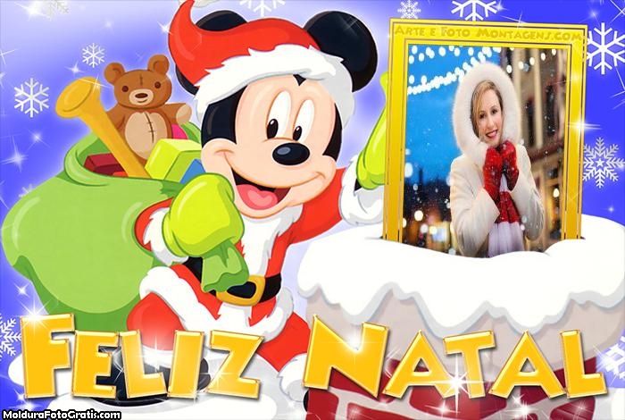 Feliz Natal do Mickey Mouse Moldura