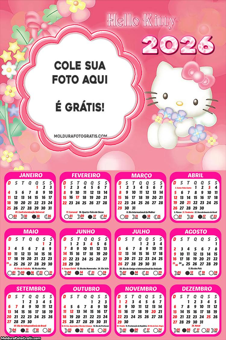 Calendário Hello Kitty 2026