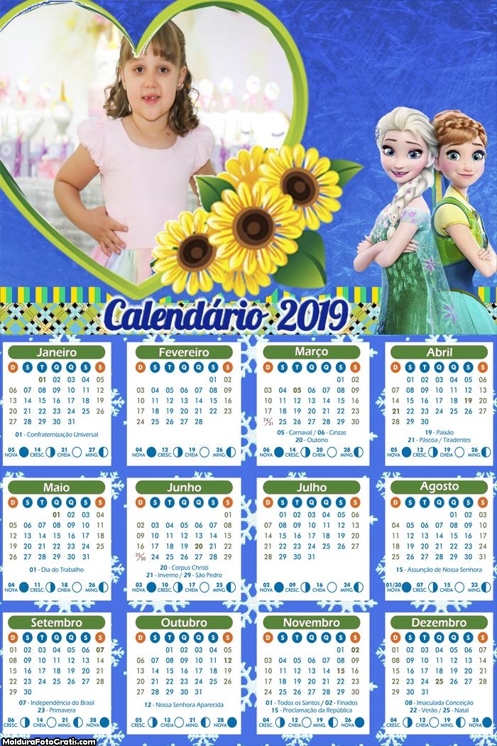 Calendário da Frozen 2019