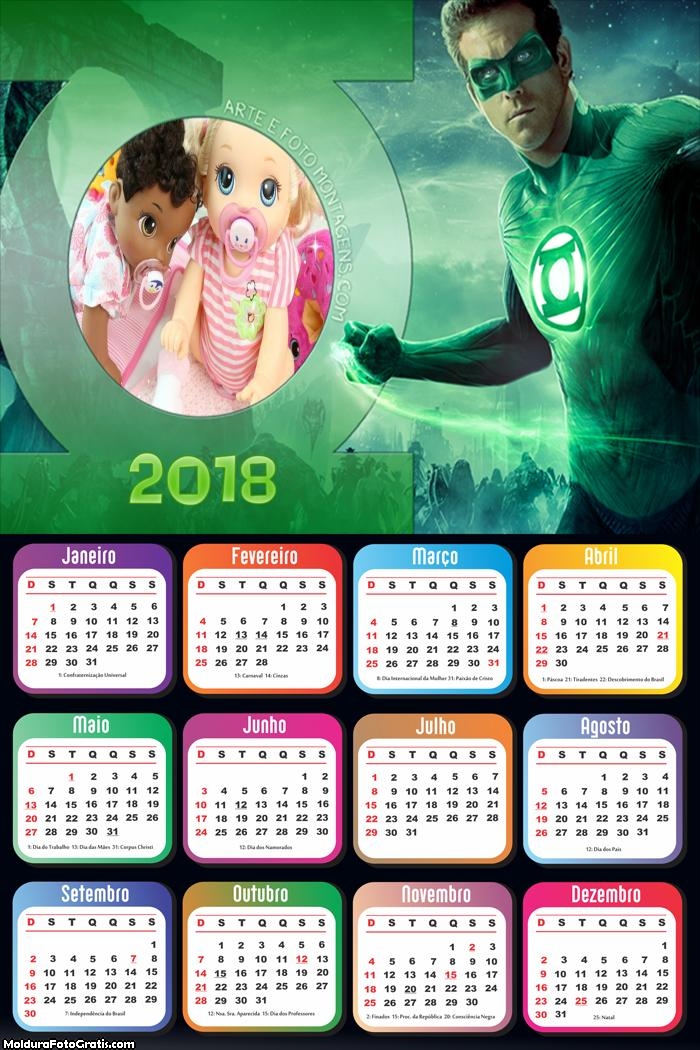 Calendário do Lanterna Verde 2018