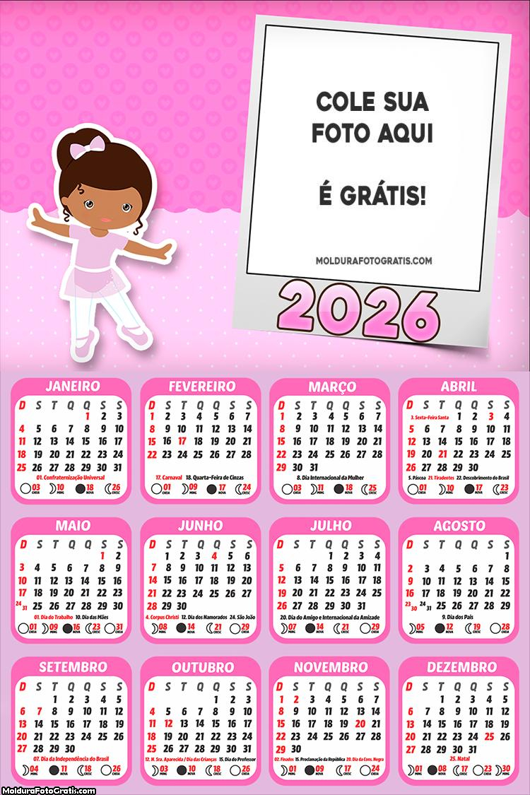 Calendário Bailarina 2026