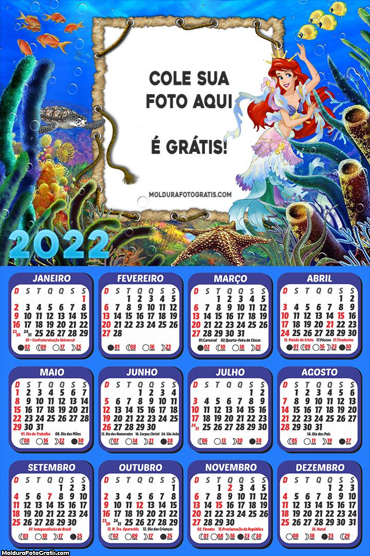 Calendário Ariel Princesa do Mar 2022