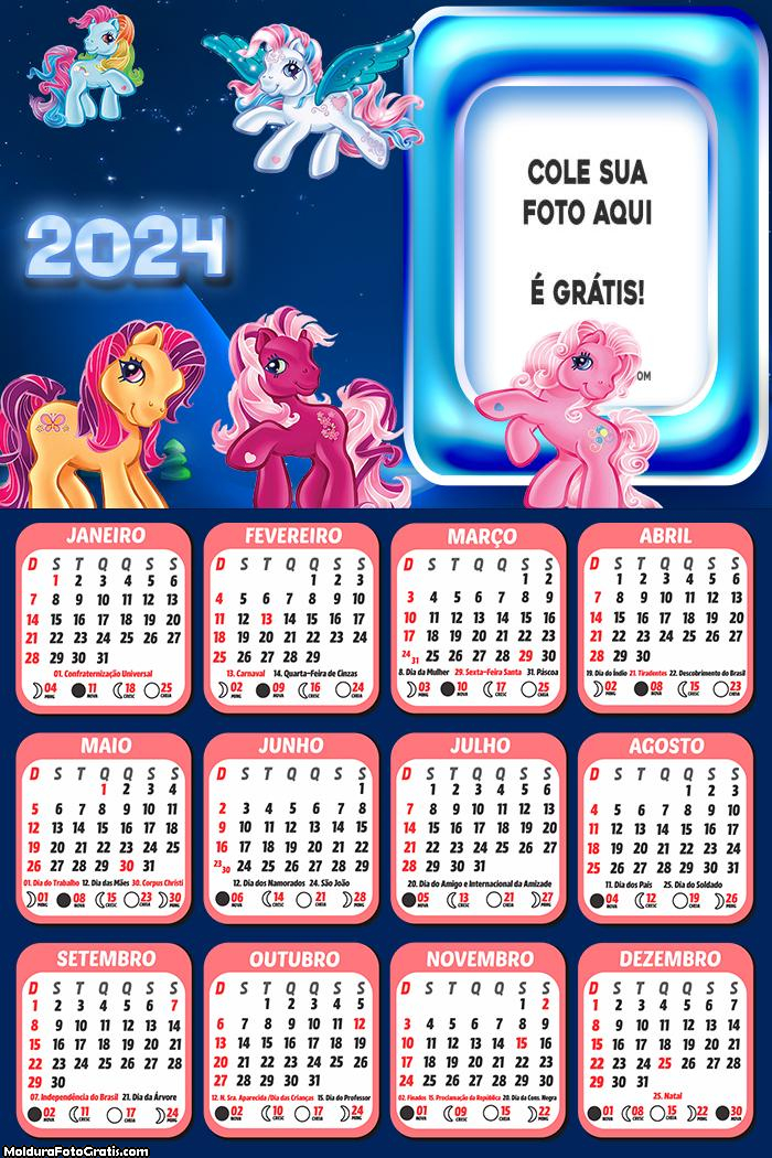 Calendário my Little Pony Personagens 2024