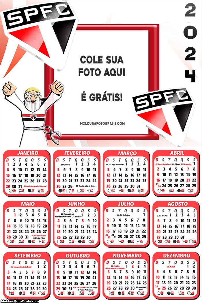 Calendário Mascote do São Paulo 2024