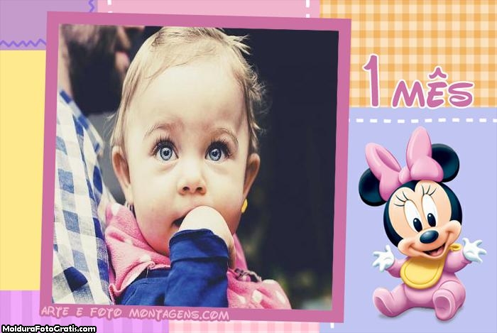 Minnie Baby 1 Mês Moldura