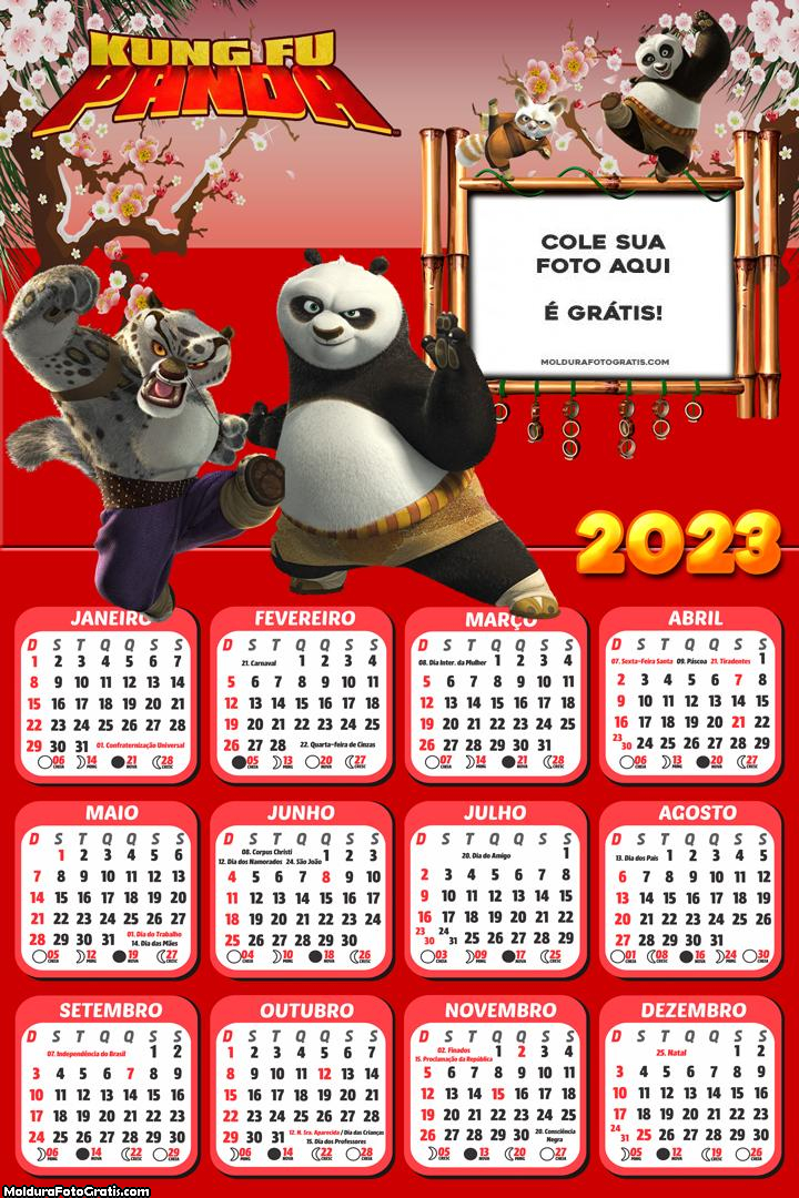 Calendário Kung Fu Panda 2023