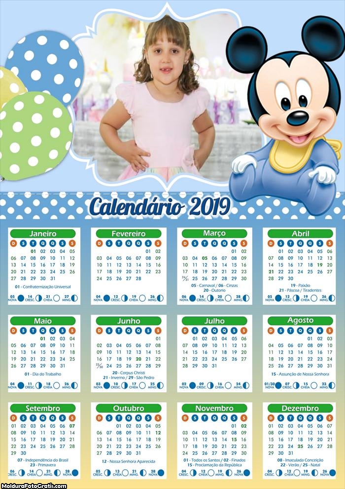 Calendário Mini Baby Mickey 2019