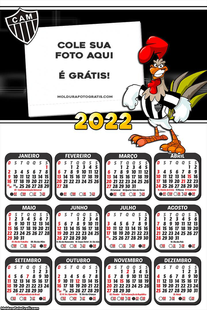Calendário Atlético Mineiro Mascote 2022