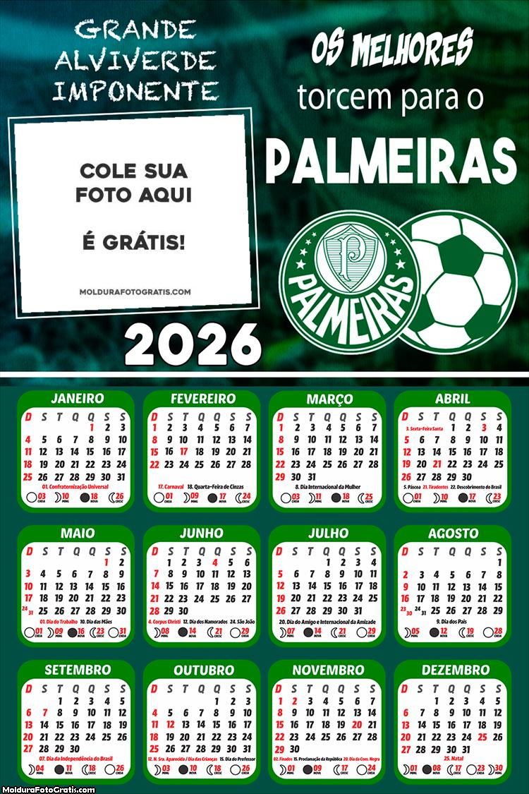 Calendário Palmeiras 2026 Futebol