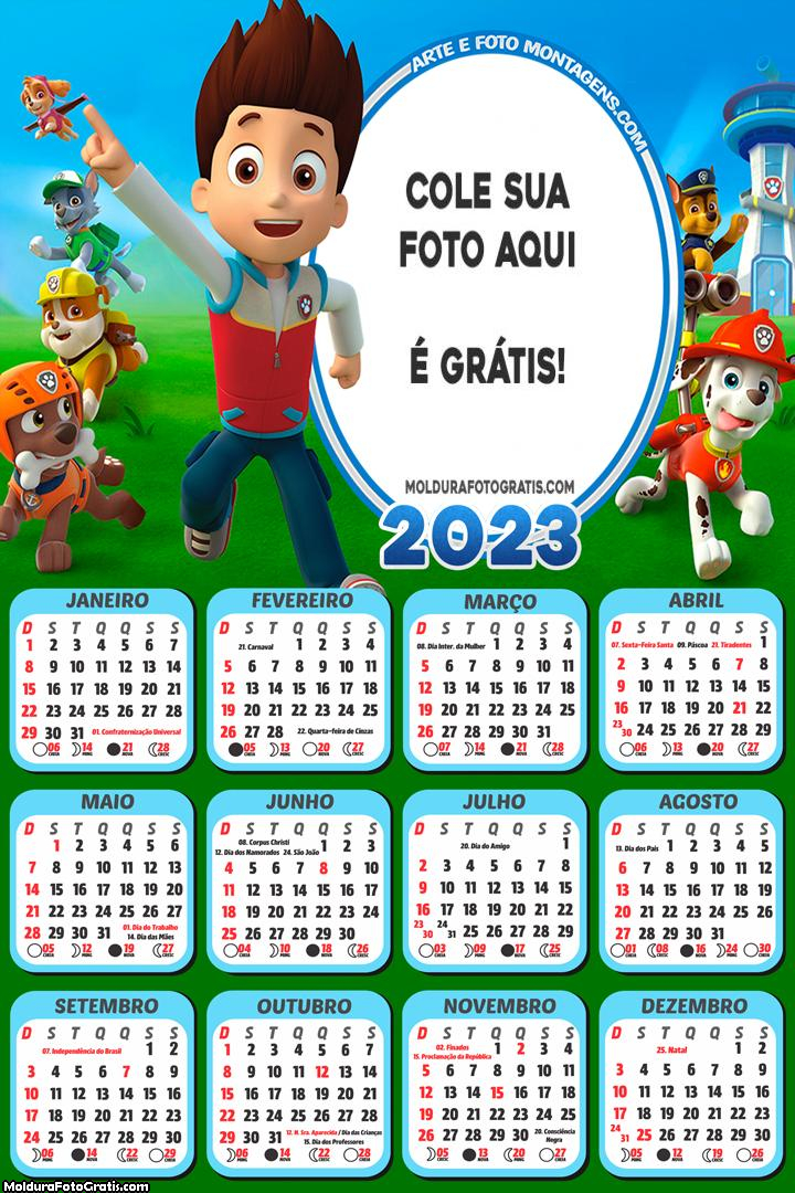 Calendário Patrulha Canina 2023