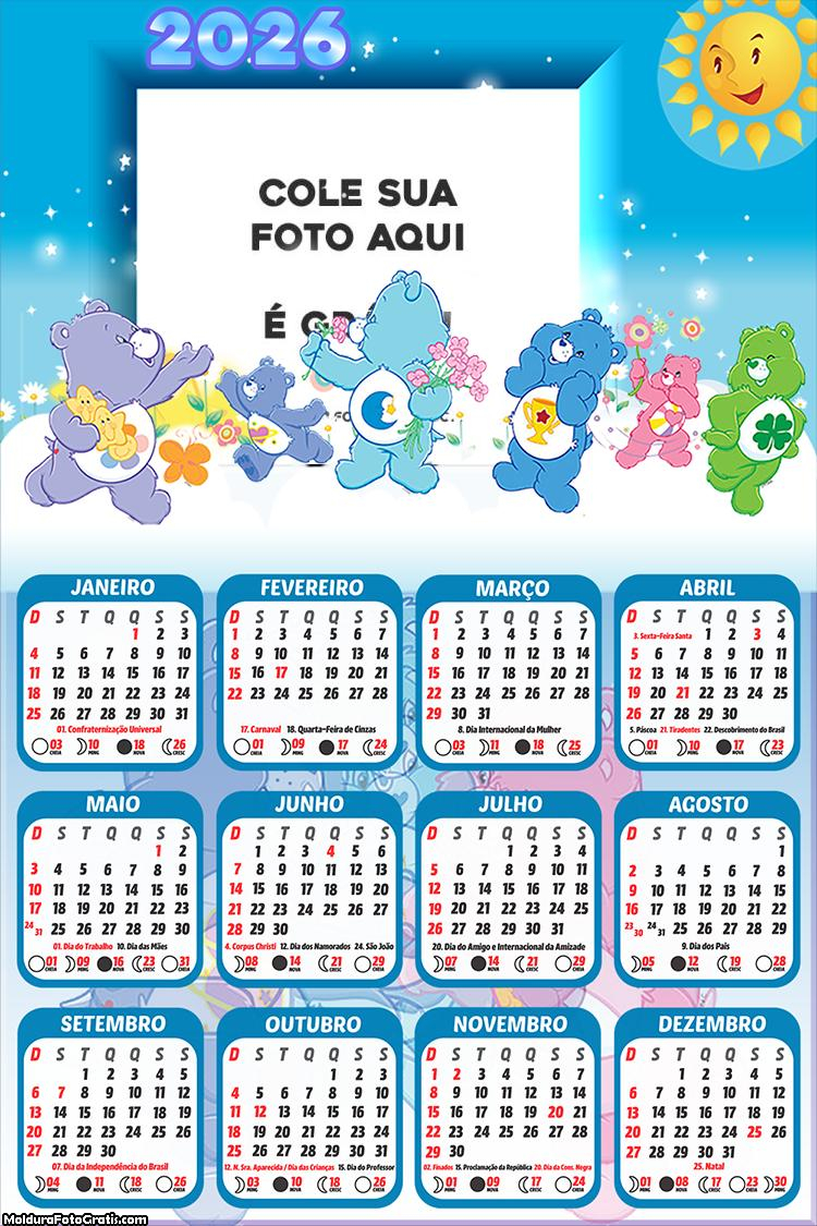 Calendário Ursinhos Carinhosos 2026