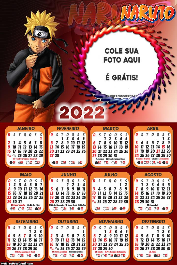 Calendário Naruto Shippuden 2022