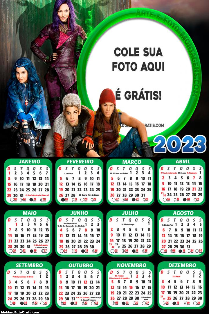 Calendário Descendentes 2023