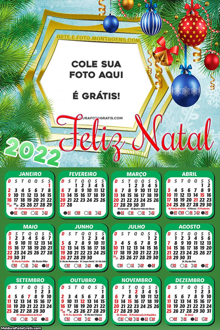 Calendário Enfeites de Natal 2022