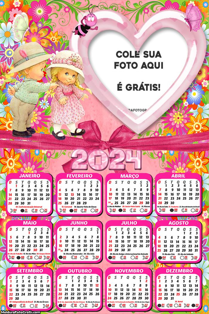 Calendário Crianças Coração 2024