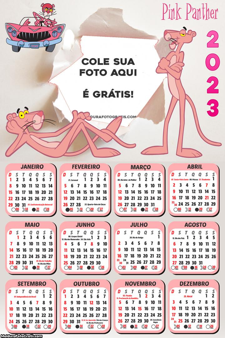 Calendário Pantera Cor-de-Rosa 2023