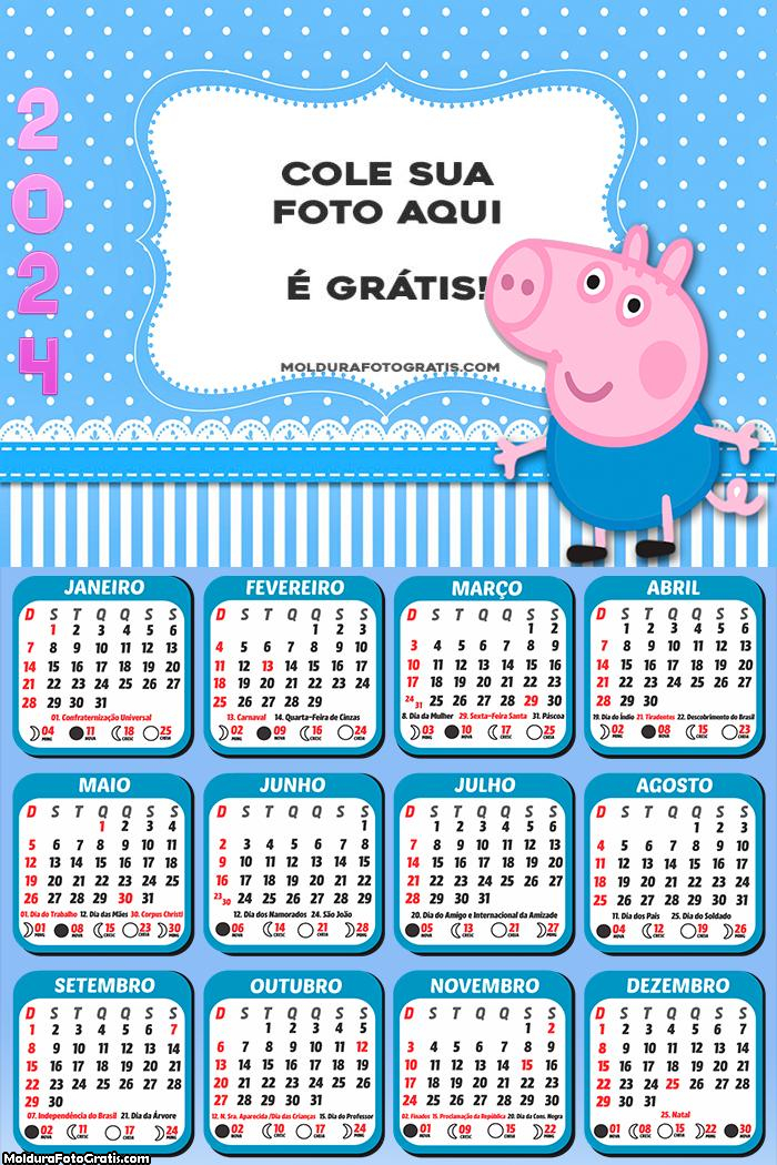 Calendário George da Peppa Pig 2024