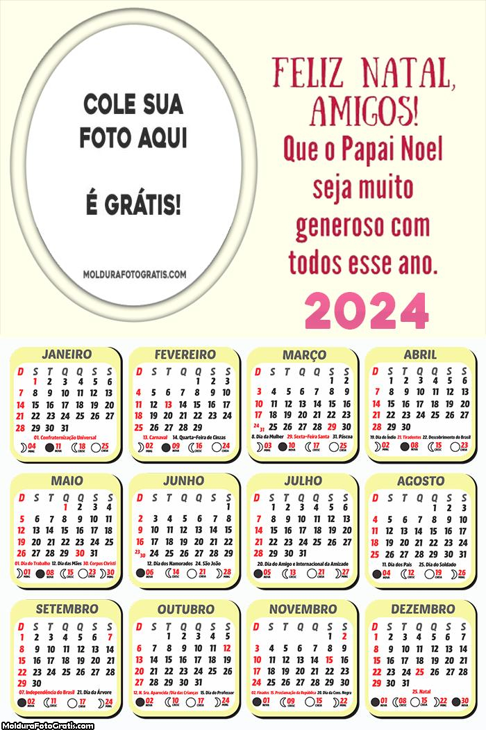 Calendário Papai Noel seja muito generoso 2024