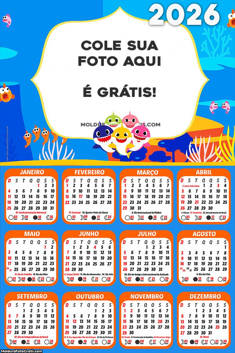 Foto Calendário Baby Shark 2026