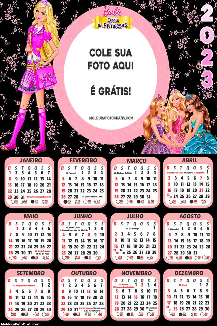 Calendário Barbie Escola de Princesas 2023
