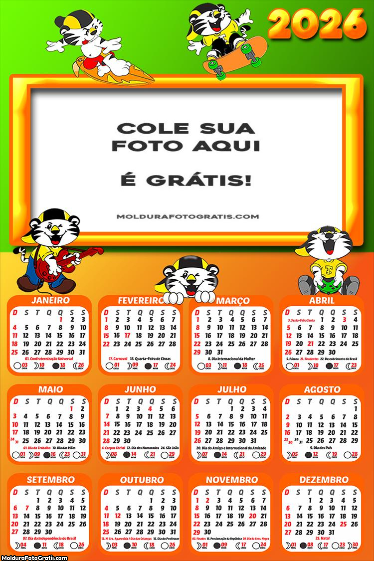 Calendário Tigor T Tigor 2026