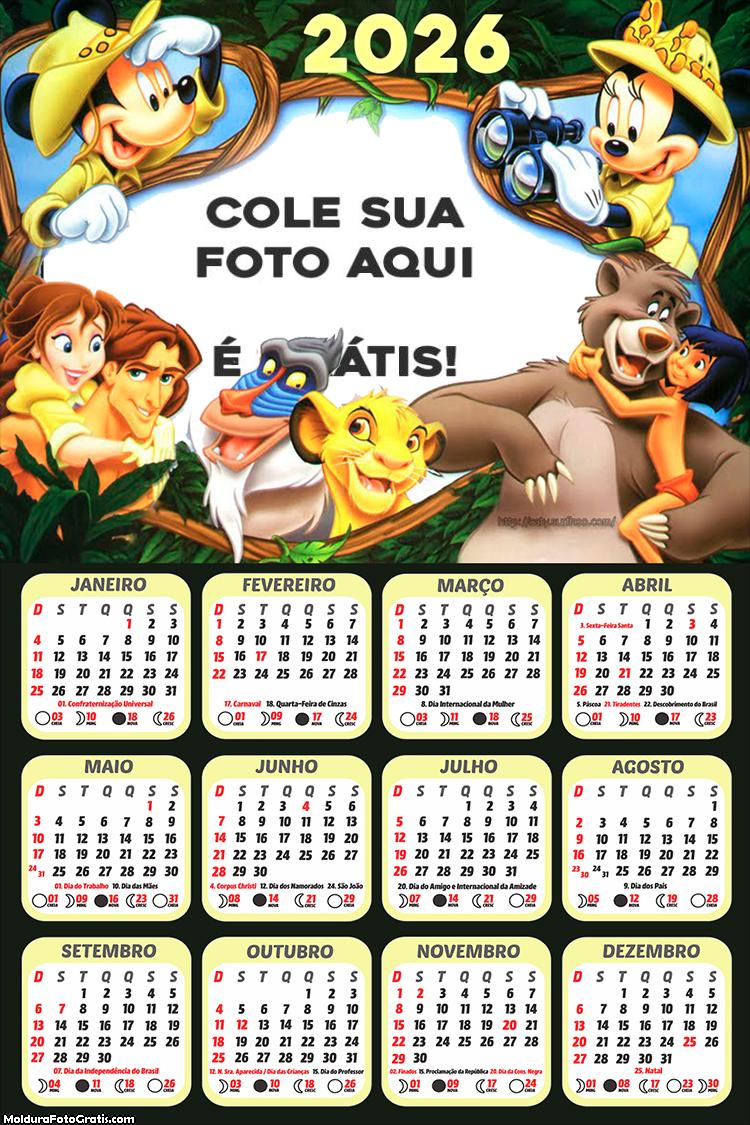 Calendário Mickey Safari 2026