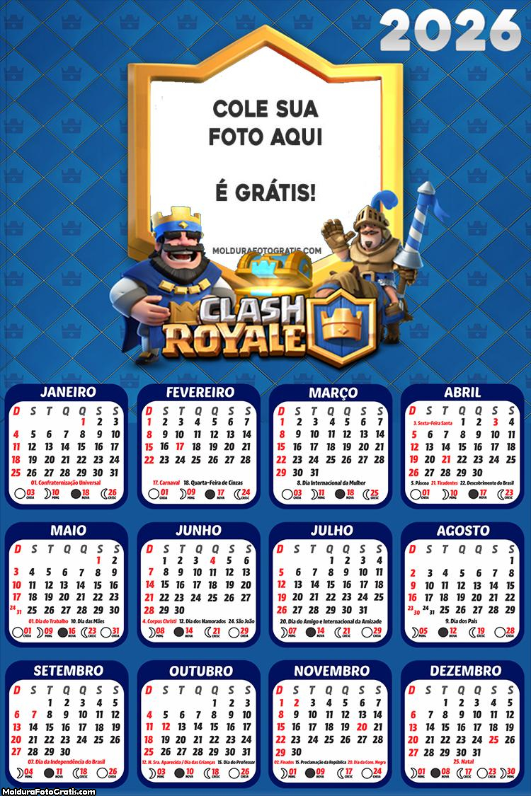 Calendário Clash Royale 2026