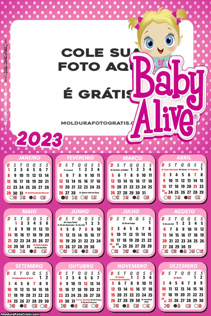 Calendário Baby Alive 2023