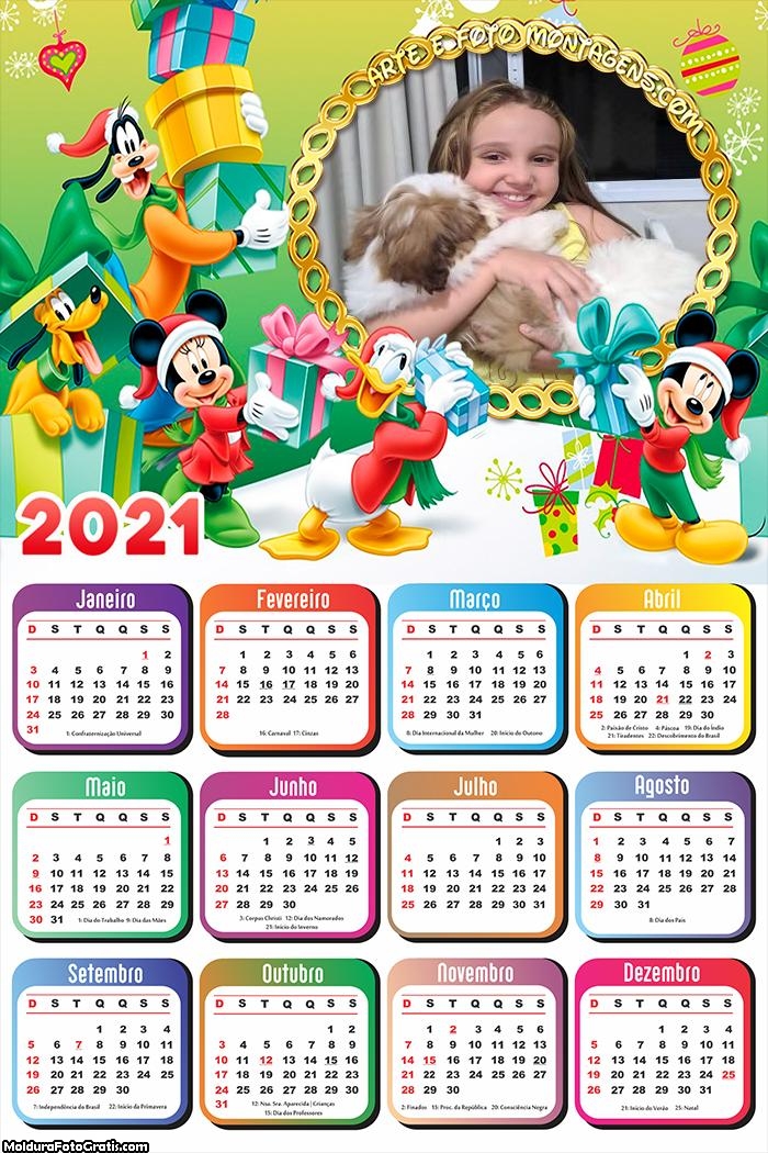 Calendário Turma do Mickey Mouse 2021