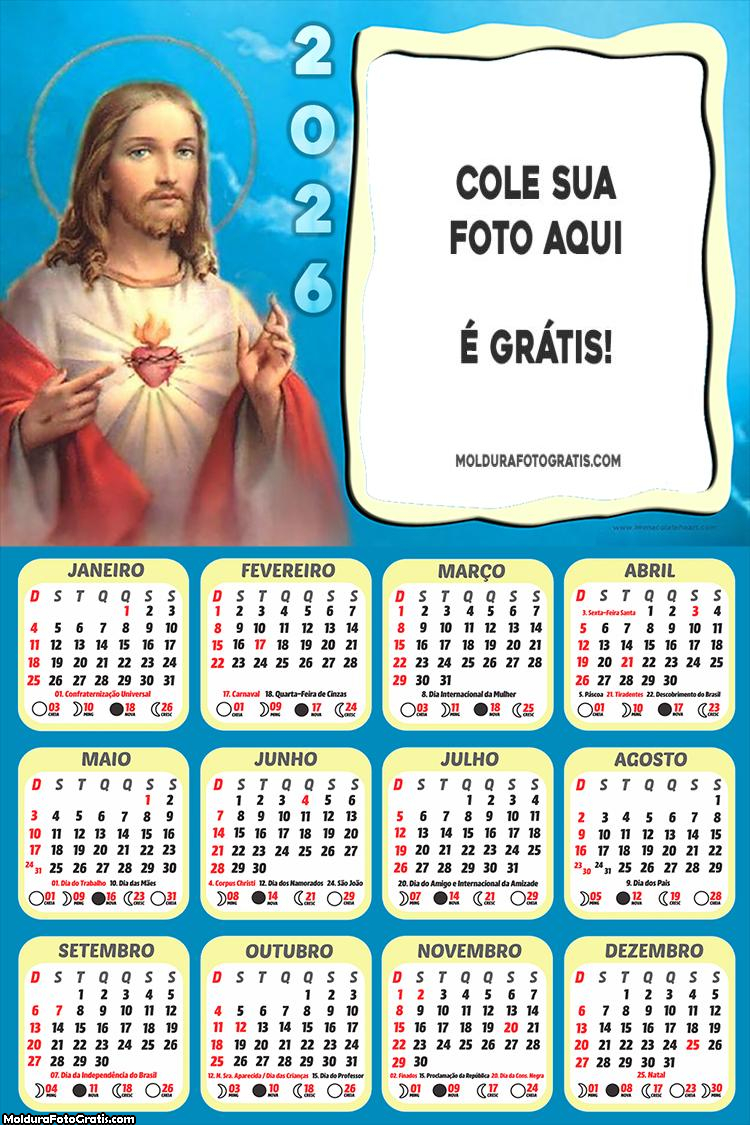 Calendário Jesus Cristo 2026