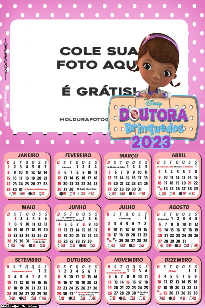 Calendário Desenho Doutora Brinquedos 2023