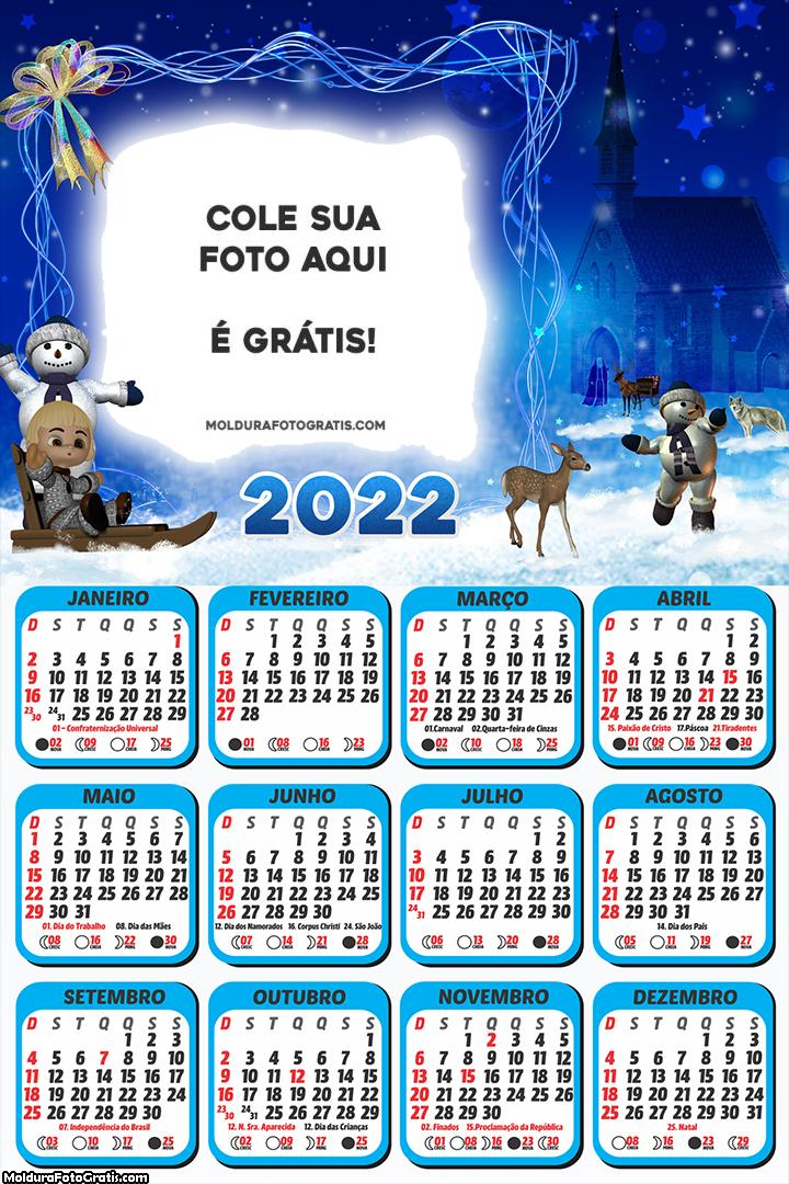 Calendário Boneco de Neve 2022