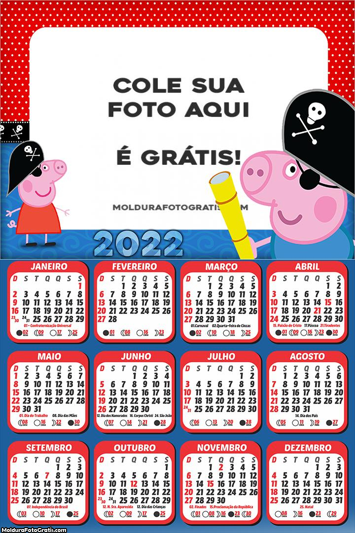 Calendário George Pirata e Peppa Pig 2022