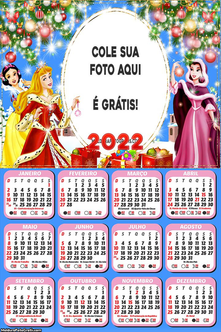 Calendário Princesas Feliz Natal 2022