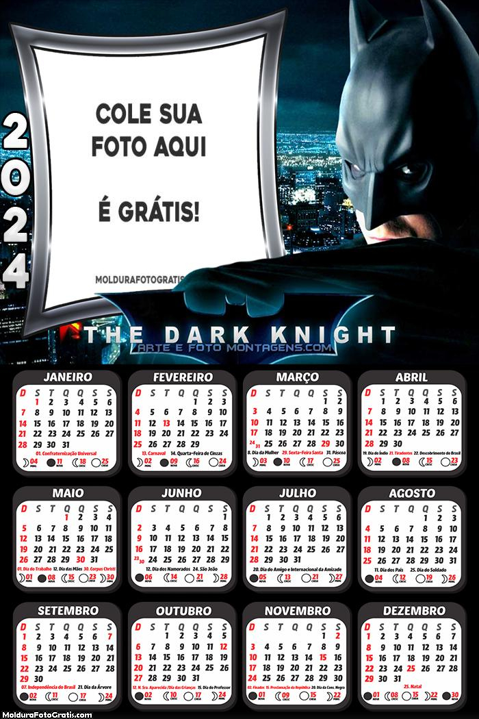 Calendário Batman The Dark Knight 2024
