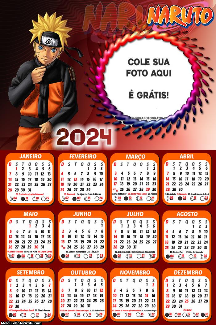 Calendário Naruto Shippuden 2024