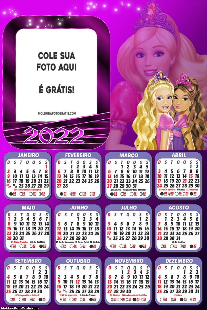 Calendário Barbie Lilás 2022