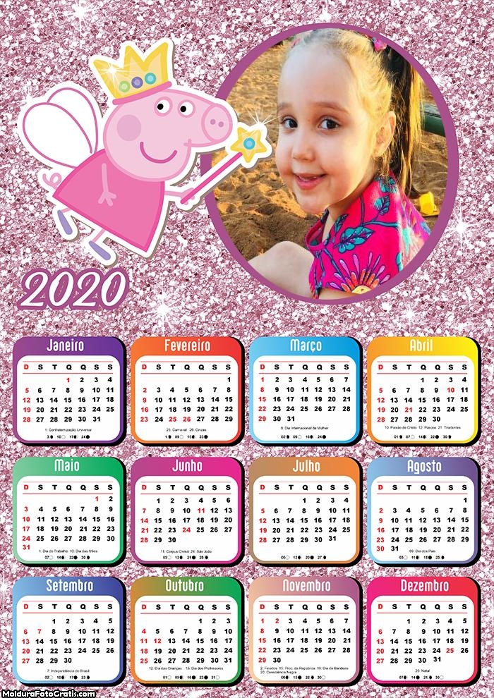 Calendário Fada Peppa Pig 2020