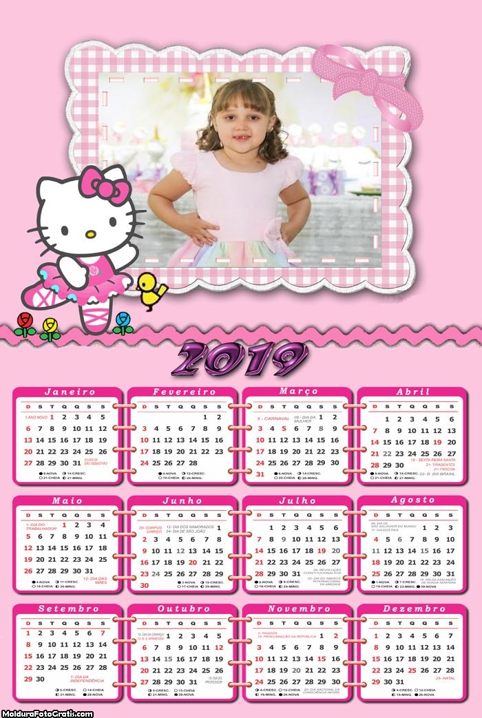 Calendário Hello Kitty Bailarina 2019