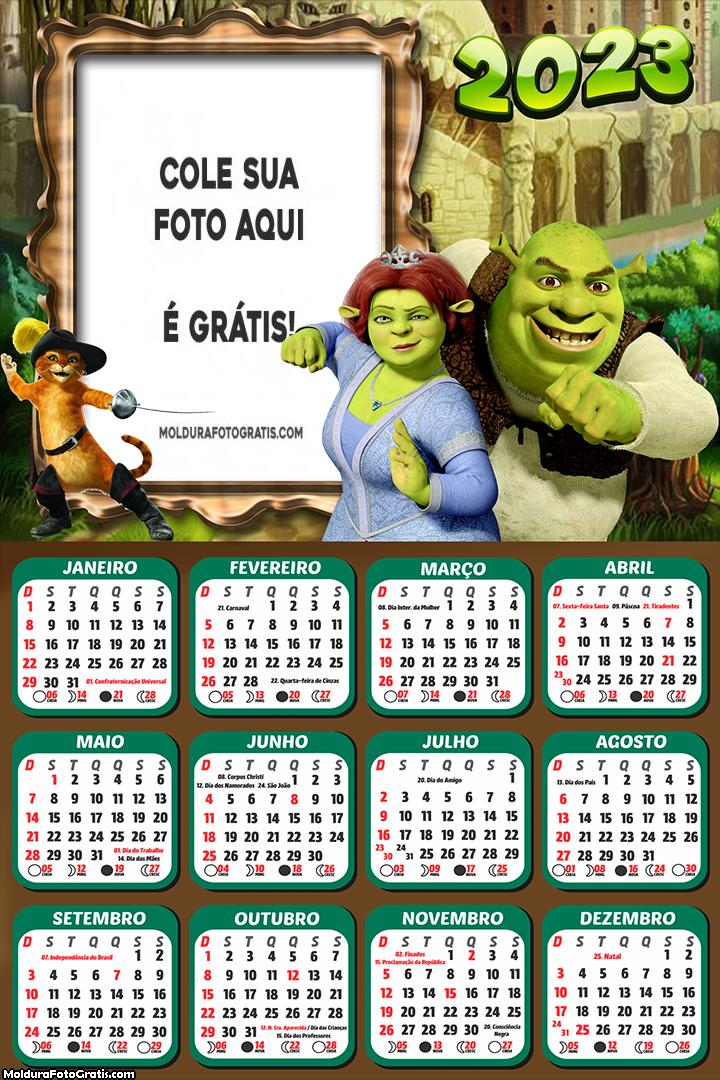 Calendário Shrek 2023