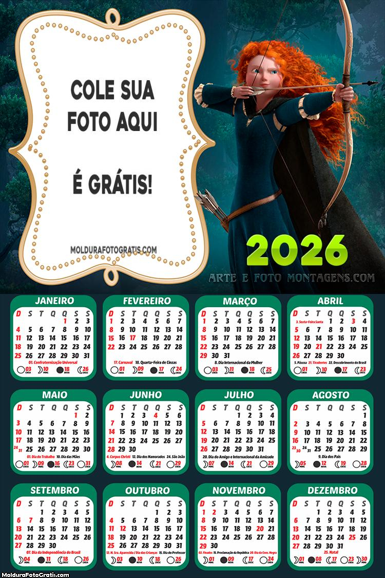 Calendário Merida Valente 2026
