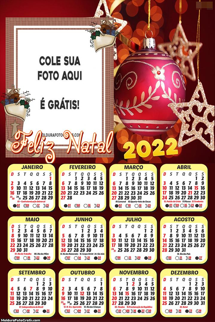 Calendário Feliz Natal Enfeites 2022
