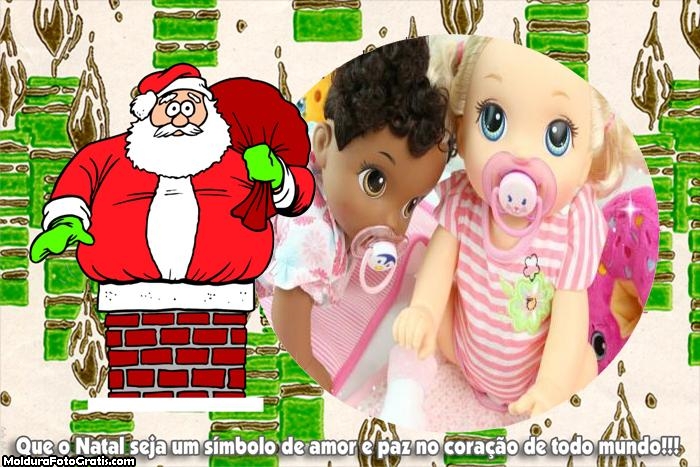 Papai Noel Gordo Preso na Chaminé