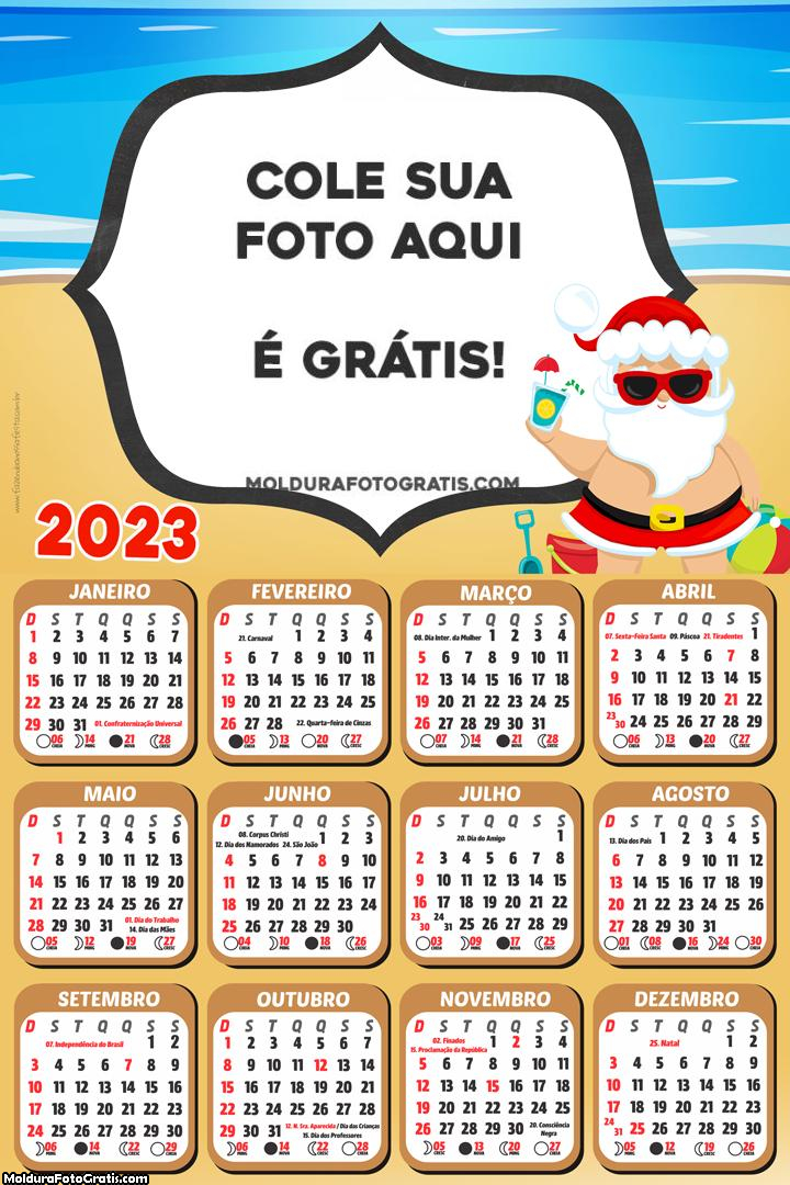 Calendário Papai Noel na Praia 2023