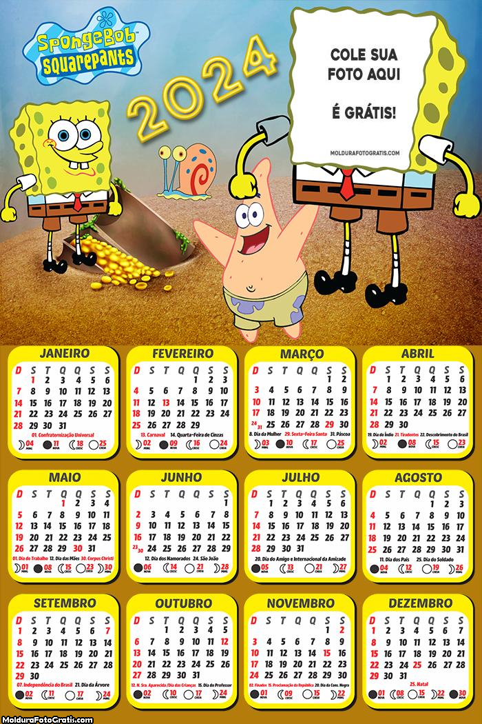 Calendário Bob Esponja 2024