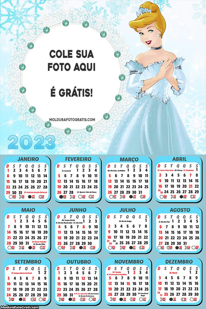 Calendário Princesa Cinderela 2023