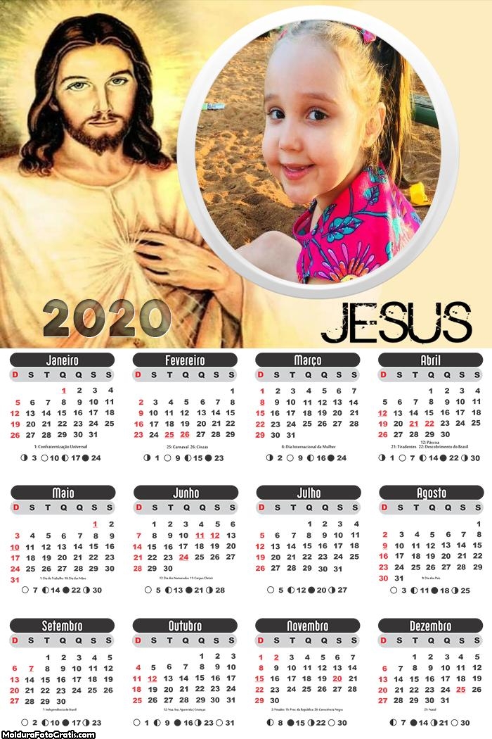 Calendário Jesus Cristo 2020