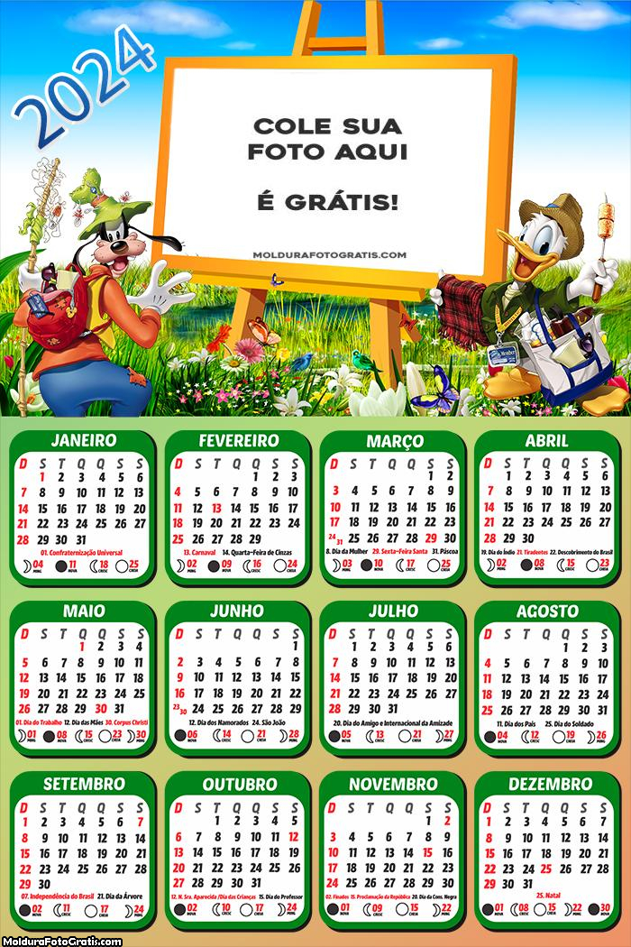 Calendário Pateta e Pato Donald 2024