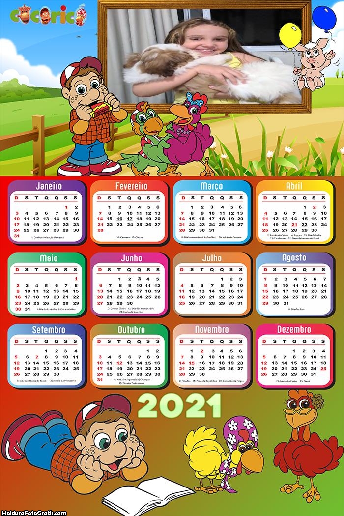 Calendário do Cocoricó 2021
