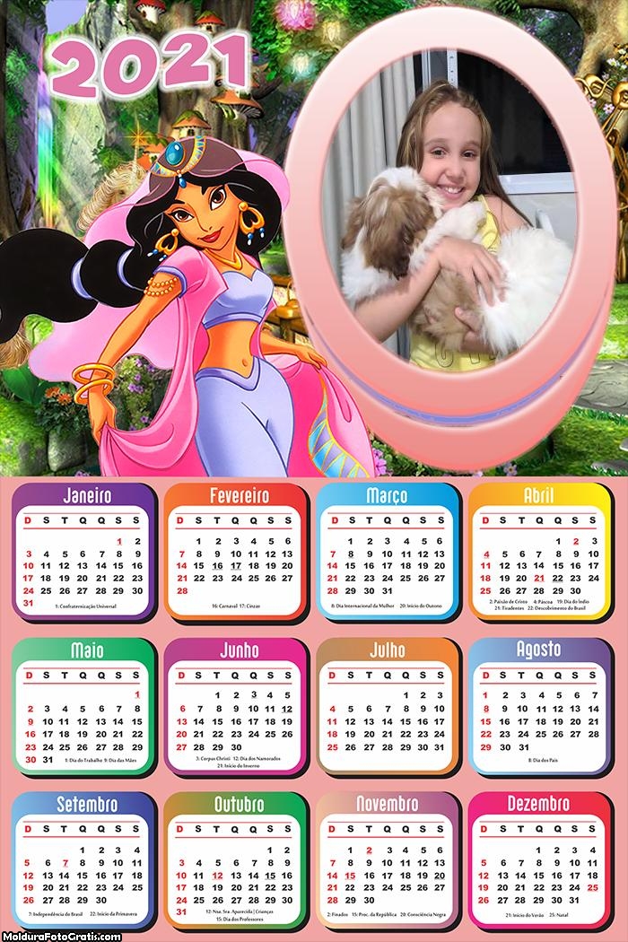 Calendário Jasmine 2021